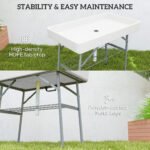 3.4ft Folding Ice Cooler Table with Drain, Fill and Chill Table Outdoor Table Cooler with Storage Shelf, Drink Cooler for Parties Picnic BBQ Camping Wedding, White - Image 6
