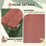 Kids Picnic Table Set, Wooden Table & Bench Set, Kids Patio Furniture Outdoor Toys for Garden, Backyard, Aged 3-8 Years Old, Brown - Image 8