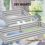 95" x 36" x 12" Galvanized Raised Garden Bed, Easy DIY and Cleaning for Growing Flowers, Herbs, Succulents, Silver - Image 5