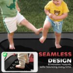 4 x 6FT Trampoline for Kids Indoor & Outdoor with Slide, Swing, Basketball Hoop and Safety Enclosure, Red - Image 5