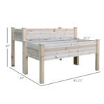 Two-Tier Wooden Elevated Garden Bed with Legs, Large Capacity 45x45 Outdoor Planter for Vegetables, Flowers, and Herbs, Ideal for Gardeners, Natural - Image 3