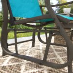 Outdoor Glider Chair Patio Glider Swing Chair with Mesh Seat, Steel Frame for Backyard, Garden, Porch, Blue - Image 8