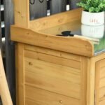 Backyard Garden Tool Storage Shed, Outdoor Storage & Potting Bench with 2 Magnetic Close Doors & Large Interior Storage Space - Image 8