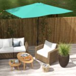 6.5' x 10' Patio Market Umbrella with Crank and Tilt - Image 8