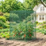 Walk-in Crop Cage, Plant Protectors from Animals with Roll Up Zippered Door, 3.9' x 3.9' x 5.9', Dark Green - Image 7