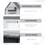 Outdoor Walk-In Tunnel Greenhouse with Roll-up Windows, Zippered Mesh Door, & Weather Cover, 8' x 6' x 7.4' - Image 5