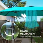 13ft Double-Sided Market Umbrella, Large Patio Umbrella with Solar Lights, Crank Handle for Garden, Pool, Yard - Image 7