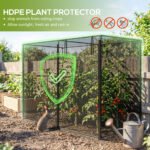 6 x 3ft Crop Cages for Garden, Plant Protectors from Animals, Storage Bag and 6 Ground Stakes, Black - Image 4