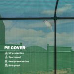 Mini Greenhouse, Portable Greenhouse with Roll-Up Door and 2 Mesh Windows, PE Cover, 78.7" x 29.5" x 74", Green - Image 5