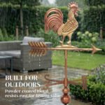 Metal Rooster Weathervane, Roof Mount Wind Direction Indicator, Outdoor Weather Vanes - Image 6