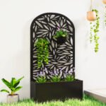 Metal Garden Bed with Trellis for Climbing Plants, Freestanding or Wall Mounted Flower Bed for Garden, Patio, Balcony - Image 2