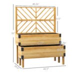 2 Tier Trellis Planter, Wooden Raised Garden Bed, Natural - Image 3