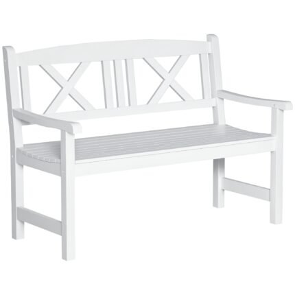 2-Seater Wooden Garden Bench with 4FT Outdoor Patio Loveseat