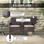 2 Pieces Wicker Outdoor Dining Chairs, Patio Chairs with Cushions for Backyard, Garden, Lawn, Dark Coffee - Image 4