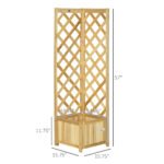 Wooden Raised Garden Bed, Planter with Trellis for Vine Climbing and Vegetables, Herbs and Flowers Growing, Natural - Image 3
