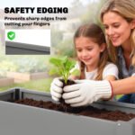 Raised Garden Bed Galvanized Planter Box Outdoor with Gloves for Gardening Vegetables, Flower, Herb, 2.6 x 1 x 2 ft, Gray - Image 6