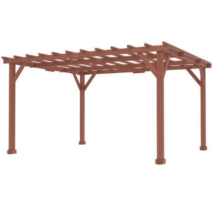 11' x 12.5' Outdoor Wood Pergola - Grape Trellis for Patio, Deck, Backyard, Lawn