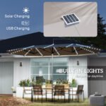 15ft Double-Sided Outdoor Umbrella with Solar Lights, UPF50+ Extra Large Aluminum Patio Umbrella with Crank - Image 5