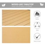 75" x 35" Outdoor Dining Table for 8 People, Rectangular Aluminum Frame Garden Table with All-Weather Faux Wood Top for Lawn, Patio, Natural - Image 4
