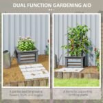 Wooden Raised Garden Bed with Trellis, Galvanized Planter Box Elevated Garden Bed for Garden, Patio, Gray - Image 4