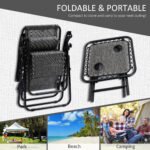 Zero Gravity Chair Set with Side Table, Folding Reclining Chair with Cupholders & Pillows, Adjustable Lounge Chairs for Pool, Backyard, Lawn, Beach, Gray - Image 6
