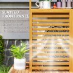 Outdoor Air Conditioner Fence Privacy Screen, Wood AC Fence Potting Table with Shelves for Patio, Light Brown - Image 6