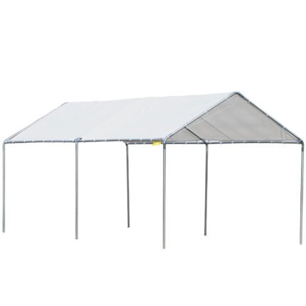 9.6' x 19.5' Carport Heavy Duty Galvanized Car Canopy w/ Included Anchor Kit