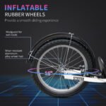 Youth Scooter, Kick Scooter with Adjustable Handlebars, Double Brakes, 16" Inflatable Rubber Tires, Basket, Cupholder - Image 7