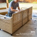 Rattan Wicker Sofa 3-Seater Outdoor Patio Sofa with Cushions for Garden Backyard Porch Gray - Image 8