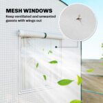 Mini Greenhouse, Portable Greenhouse with Roll-Up Door and 2 Mesh Windows, PE Cover, 78.7" x 29.5" x 74", White - Image 7