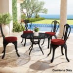 Patio Chair Cushions Set of 4 Round Seat Cushions for Dining Bistro Chairs Machine Washable, 15" x 15" x 3", Wine Red - Image 8