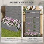 Trellis Planter for Climbing Plants, Raised Garden Bed with Trellis, Planter Box for Outdoor, 28.25" x 15" x 59", Gray - Image 4