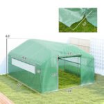 13' x 10' x 6.5' Tunnel Greenhouse Hoop House with Upgraded Galvanized Steel Frame and Large Windows, Green - Image 3