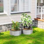 Set of 2 Raised Garden Bed, Metal Planter Box with Safety Edging, Easy-to-assemble Stock Tank 2'x2'x1' Silver - Image 8