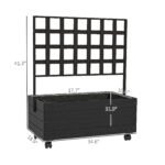 Raised Garden Bed with Trellis and Wheels, Outdoor Planter Wooden Elevated Garden Bed for Garden, Patio, Balcony - Image 3