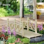 5 ft. Wooden Garden Bridge Footbridge for Backyard Ponds, Creeks, Streams, Nature Wood - Image 6