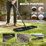 Lawn Leveling Rake, 30" x 10" Heavy Duty Yard Leveling Rake with 66.5" Handle for Backyard, Golf Course - Image 5