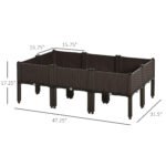 6 Piece Raised Garden Bed with Legs, Planter Box Raised Bed to Grow Flowers, Herbs & Vegetables, Brown - Image 3