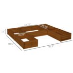 Raised Garden Bed, Set of 5 Large Wooden Box Planters for Outdoor Plants Vegetables Flowers Herbs, 7.5x7.5x1ft, Brown - Image 3
