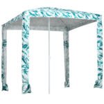 Quick Beach Cabana Canopy Umbrella, 6.5' Easy-Assembly Sun-Shade Shelter with Sandbags and Carry Bag, Cool UV50+ Fits Kids & Family, Blue Coconut Palm - Image 9