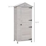 Wooden Garden Cabinet 4-Tier Storage Shed Lockable Organizer w/ Foot Pad Handle - Image 3