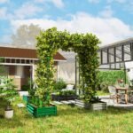 Garden Arch Trellis, 8 FT Tall Metal Plant Trellis Support with Climbing Net, Cucumber Trellis for Climbing Plants - Image 2