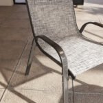 Set of 4 Outdoor Dining Chairs, Stackable Patio Chairs with High Back, Breathable Mesh Seat for Garden Lawn, Mixed Gray - Image 8