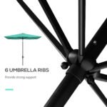 6.5' x 10' Patio Market Umbrella with Crank and Tilt - Image 6
