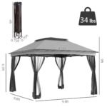11x11 Canopy Gazebo, Portable Outdoor Patio Shelter with Zipper Mesh Privacy Netting, Carry Bag Included, for Family Use - Image 3