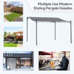 10' x 13' Outdoor Pergola Gazebo, Steel Patio Canopy with Weather-Resistant Fabric and Drainage Holes - Image 6