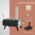 Pellet Wood Fired Pizza Oven Outdoor Pizza Maker with 12" Stone, Peel and Waterproof Cover - Image 7