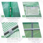 Walk In Tunnel Greenhouse, Portable Outdoor Plant House with Roll Up Doors - Image 5