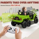 12V 4x4 Kids Electric Car w/ 2WD/4WD Switchable, Remote Control, Spring Suspension System, Back Trailer, Camouflage - Image 6