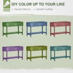 Wooden Raised Garden Bed, Elevated Planter Box Stand with 8 Slots and Open Shelf, Dark Brown - Image 5